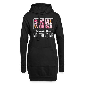 Travailleuse sociale parce que tu es importante pour moi - Sweat-shirt à capuche long Femme - noir - Devant