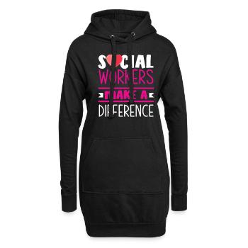 Sozialarbeiter Machen Einen Unterschied - Hoodie-Kleid - Schwarz - Vorne