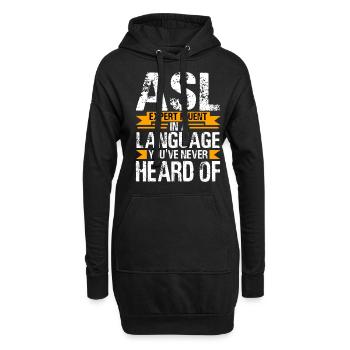 Fierté des sourds Langue des signes ASL - Sweat-shirt à capuche long Femme - noir - Devant