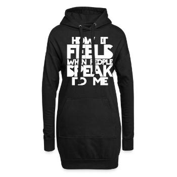 Fierté des sourds Langue des signes ASL - Sweat-shirt à capuche long Femme - noir - Devant