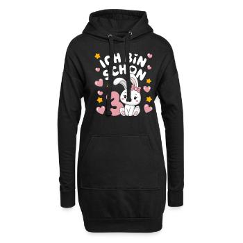 3e anniversaire Bunny Bunny Fête d’anniversaire des enfants - Sweat-shirt à capuche long Femme - noir - Devant