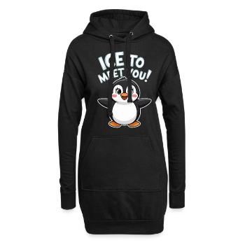 Niedlicher Pinguin Wortspiel - Hoodie-Kleid - Schwarz - Vorne