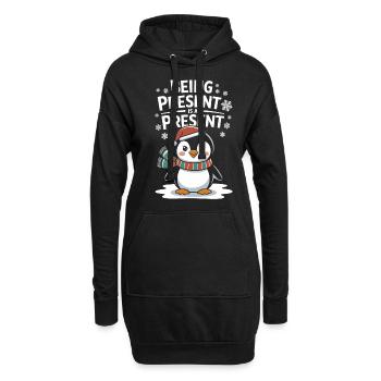 Being present is a gift - Hoodie Dress - black - Front
