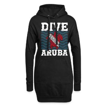 Aruba Karibik Sommer Meer Strand Geschenk - Hoodie-Kleid - Schwarz - Vorne