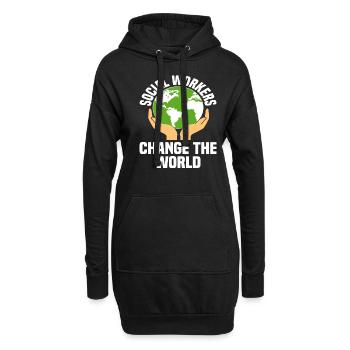 Sozialarbeiter Verändern Die Welt - Hoodie-Kleid - Schwarz - Vorne