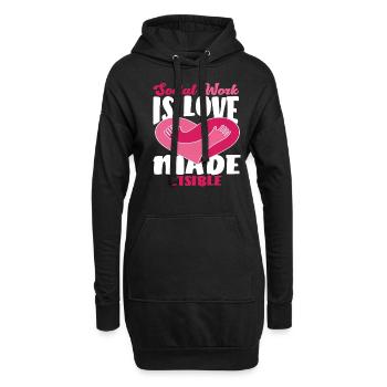 Soziale Arbeit Ist Liebe Sichtbar - Hoodie-Kleid - Schwarz - Vorne