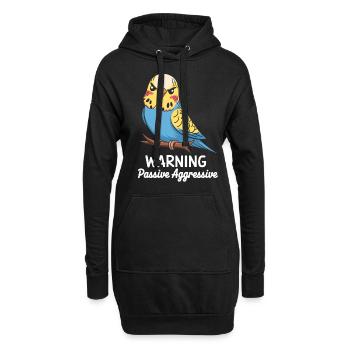 Avertissement Passif Agressif Perruche Comic - Sweat-shirt à capuche long Femme - noir - Devant