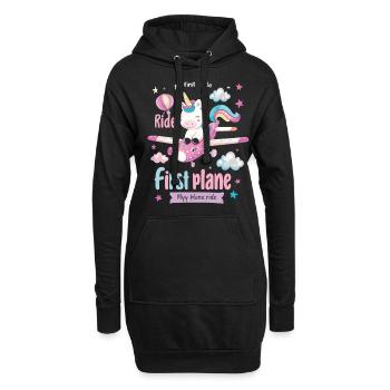 Meine Erste Flugreise Erstes Mal Fliegen - Hoodie-Kleid - Schwarz - Vorne