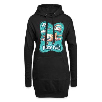 Meine Erste Flugreise Erstes Mal Fliegen - Hoodie-Kleid - Schwarz - Vorne
