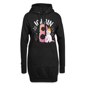 8. Geburtstag Katze Kätzchen Kindergeburtstag - Hoodie-Kleid - Schwarz - Vorne
