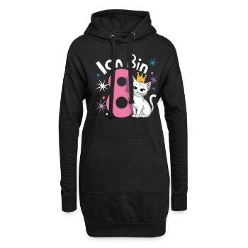 8. Geburtstag Katze Kätzchen Kindergeburtstag - Hoodie-Kleid - Schwarz - Vorne