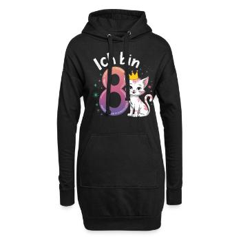 8. Geburtstag Katze Kätzchen Kindergeburtstag - Hoodie-Kleid - Schwarz - Vorne
