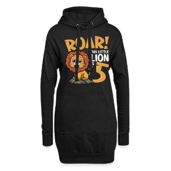 5 Geburtstag Junge Löwe - Hoodie-Kleid - Schwarz - Vorne