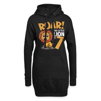 7 Geburtstag Junge Löwe - Hoodie-Kleid - Schwarz - Vorne