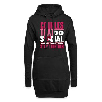 Paare Die Zusammen Soziale Arbeit Machen Bleiben - Hoodie-Kleid - Schwarz - Vorne