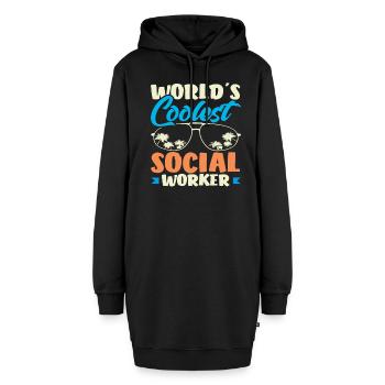 Weltweit Coolster Sozialarbeiter - Hoodie-Kleid - Schwarz - Vorne