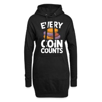 Chaque pièce compte pour les amateurs de numismatique - Sweat-shirt à capuche long Femme - noir - Devant