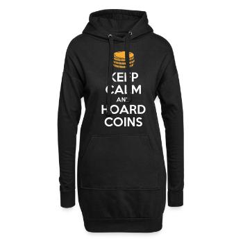 Restez calme et accumulez des pièces de monnaie - Sweat-shirt à capuche long Femme - noir - Devant