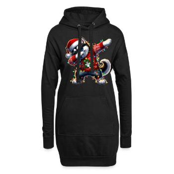Lunettes de soleil à pois Alaskan Malamute Chien Niedli - Sweat-shirt à capuche long Femme - noir - Devant