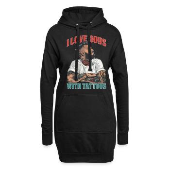 I Love Boys With Tattoos 6 - Hoodie-Kleid - Schwarz - Vorne