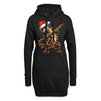 Tupfende Brachiosaurus Dinosaurier-Sonnenbrille - Hoodie-Kleid - Schwarz - Vorne