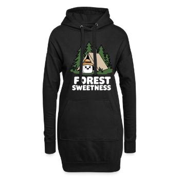 Drôle de dicton de guimauve de camping - Sweat-shirt à capuche long Femme - noir - Devant
