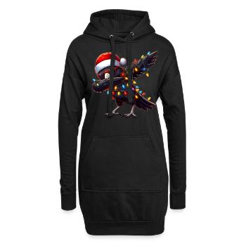 Dabbing Crow Corbeau Lunettes de soleil Noël mignon - Sweat-shirt à capuche long Femme - noir - Devant
