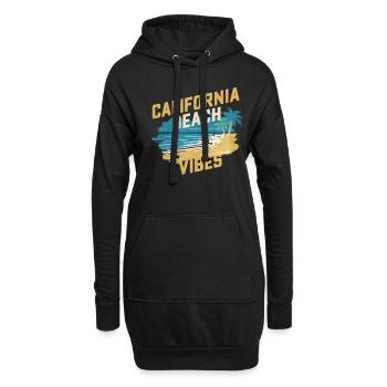 Ambiance de la plage californienne - Sweat-shirt à capuche long Femme - noir - Devant