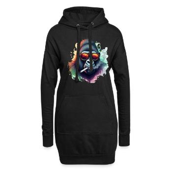 Gorille avec lunettes de soleil Motif animal Art Bunnies - Sweat-shirt à capuche long Femme - noir - Devant