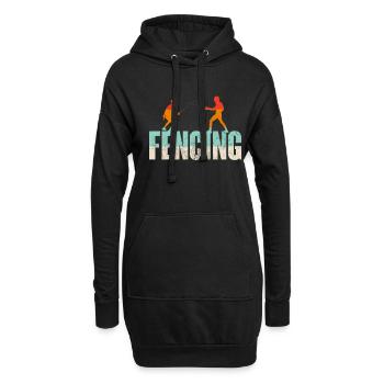 Fechten - Hoodie-Kleid - Schwarz - Vorne
