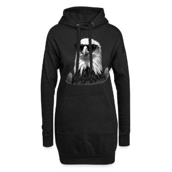 Adler Sonnenbrille Tier Motiv Kunst Adler - Hoodie-Kleid - Schwarz - Vorne