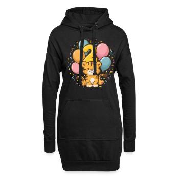 2. Geburtstag Tiger Kindergeburtstag - Hoodie-Kleid - Schwarz - Vorne