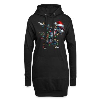 Tupfende Italienischer Windhund Hund Sonnenbrille - Hoodie-Kleid - Schwarz - Vorne