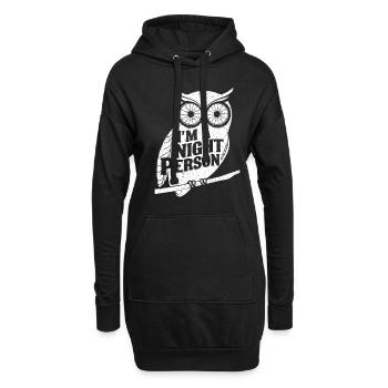 Je suis un hibou de nuit - Sweat-shirt à capuche long Femme - noir - Devant