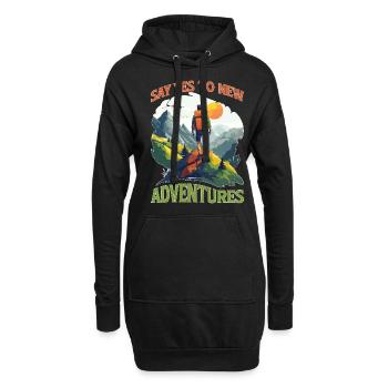 Say Yes To New Adventures 6 - Hoodie-Kleid - Schwarz - Vorne