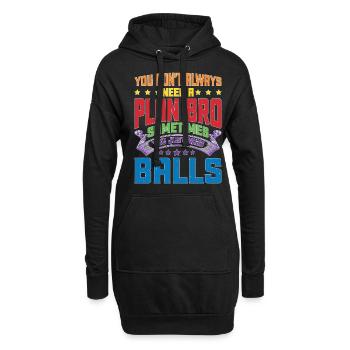 No Plan Needed Just Balls Bro - Hoodie-Kleid - Schwarz - Vorne