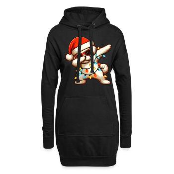 Tupfende Malteser Hund Sonnenbrille Niedlich Weihn - Hoodie-Kleid - Schwarz - Vorne