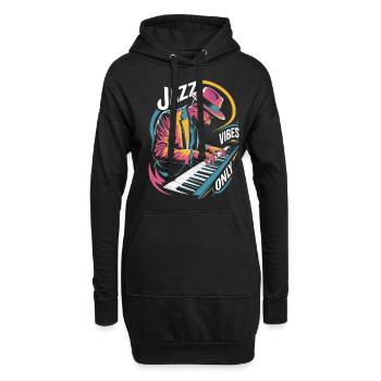 Jazz Vibes Seulement Musicien Piano Art - Sweat-shirt à capuche long Femme - noir - Devant