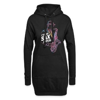 J’ai Sax Appel Musique Jazz - Sweat-shirt à capuche long Femme - noir - Devant