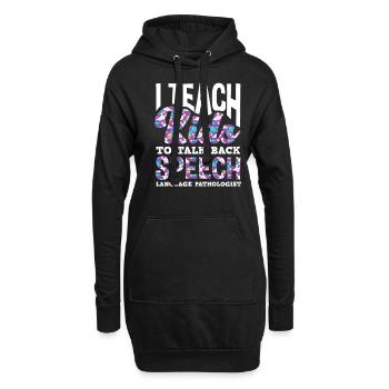 J’apprends aux enfants à répondre - Sweat-shirt à capuche long Femme - noir - Devant