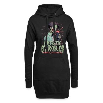 ASMR Flüstern Artistic Strokes Mindful Relaxation - Hoodie-Kleid - Schwarz - Vorne