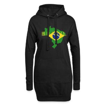Brasilien Brazil shirt Brasilianer Rio de Janeirao - Hoodie-Kleid - Schwarz - Vorne