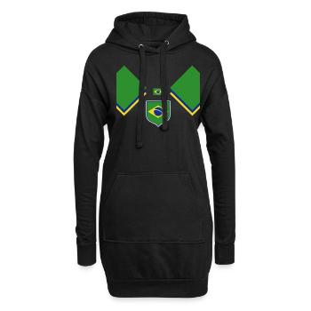 Brasilien Brazil shirt Brasilianer Rio de Janeirao - Hoodie-Kleid - Schwarz - Vorne