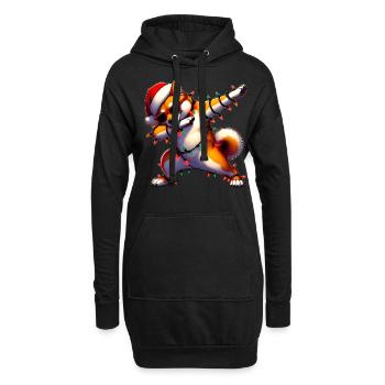Polka Dotting Shiba Inu Chien Lunettes de soleil Cute Weih - Sweat-shirt à capuche long Femme - noir - Devant