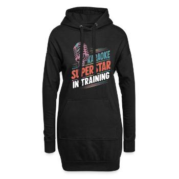Karaoke-Superstar im Training - Hoodie-Kleid - Schwarz - Vorne