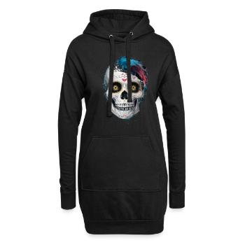 Le Jour des morts / Dia de los muertos / Crâne de sucre - Sweat-shirt à capuche long Femme - noir - Devant