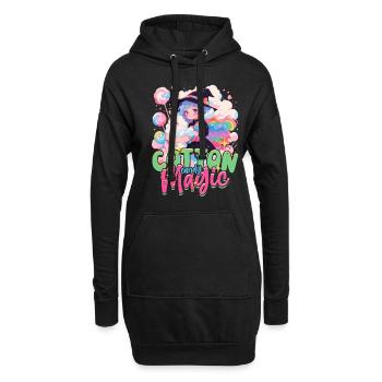 Zuckerwatte Cotton Candy Magic - Hoodie-Kleid - Schwarz - Vorne