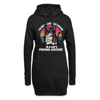 Drôle de dicton de chat - Sweat-shirt à capuche long Femme - noir - Devant