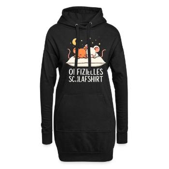 Offizielles Schlafshirt Mäuse Maus Paar - Hoodie-Kleid - Schwarz - Vorne