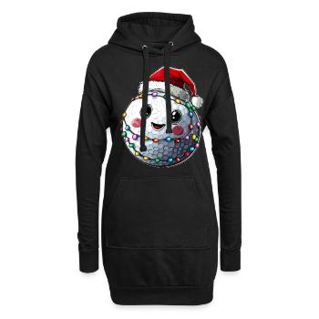 Mignon Golf Balle Golfer Golf Père Noël - Sweat-shirt à capuche long Femme - noir - Devant